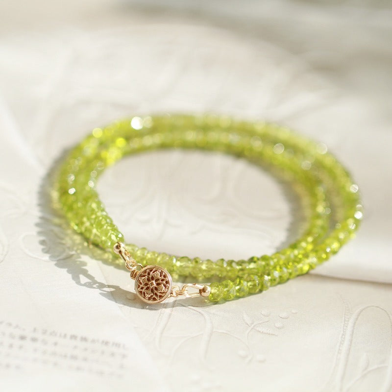 Crystal Faceted Beads Bracelets Peridot