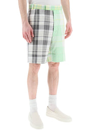 Thom Browne Funmix Madras Cotton Shorts   White