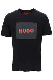 Hugo Dulive T Shirt With Logo Box   Black