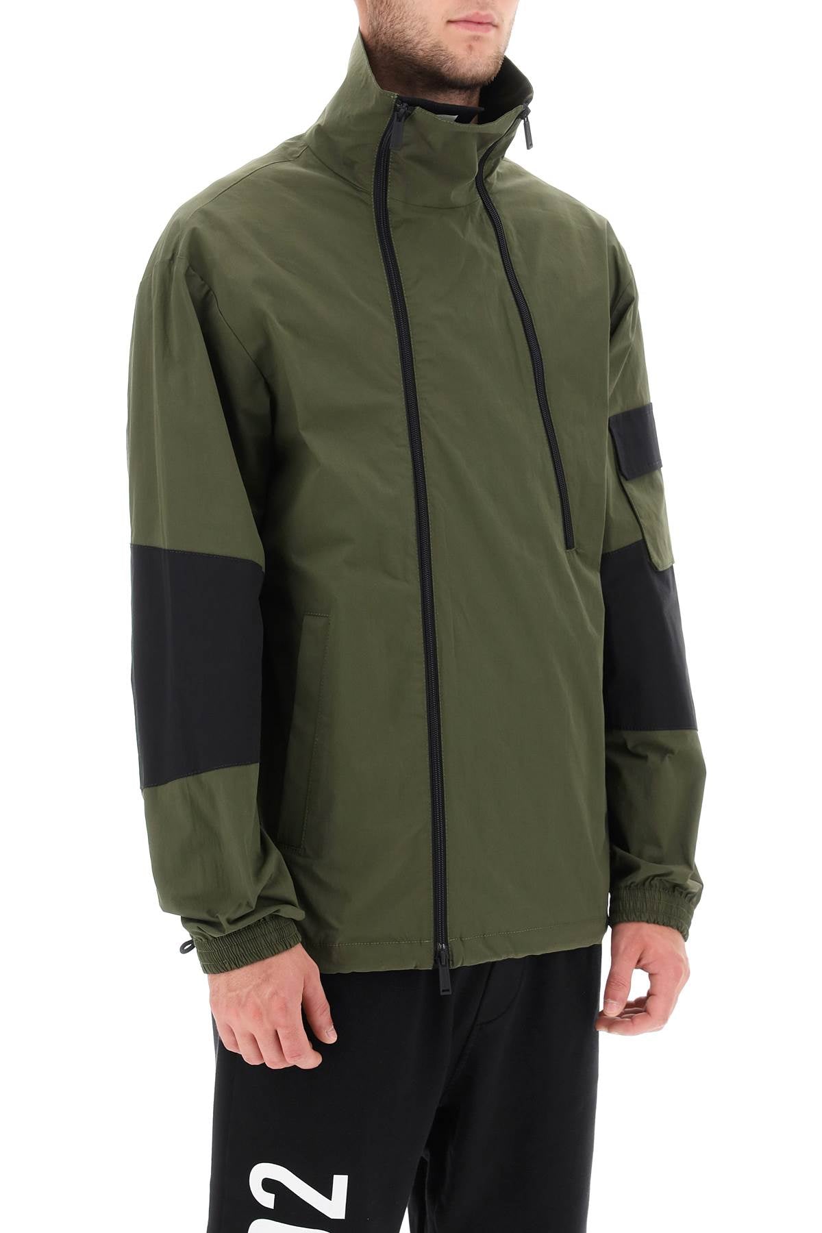 Dsquared2 Technical Blouson Jacket In Stretch Cotton   Green