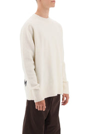 Oamc Wool Sweater With Jacquard Logo   White