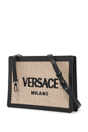 Versace Raffia Pouch For   Neutral