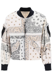 Children Of The Discordance Bomber Jacket With Bandana Motif   White