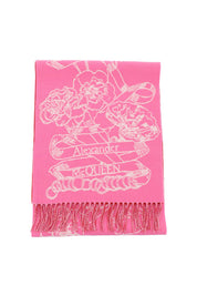 Alexander Mcqueen Wool Reversibile Scarf   Pink