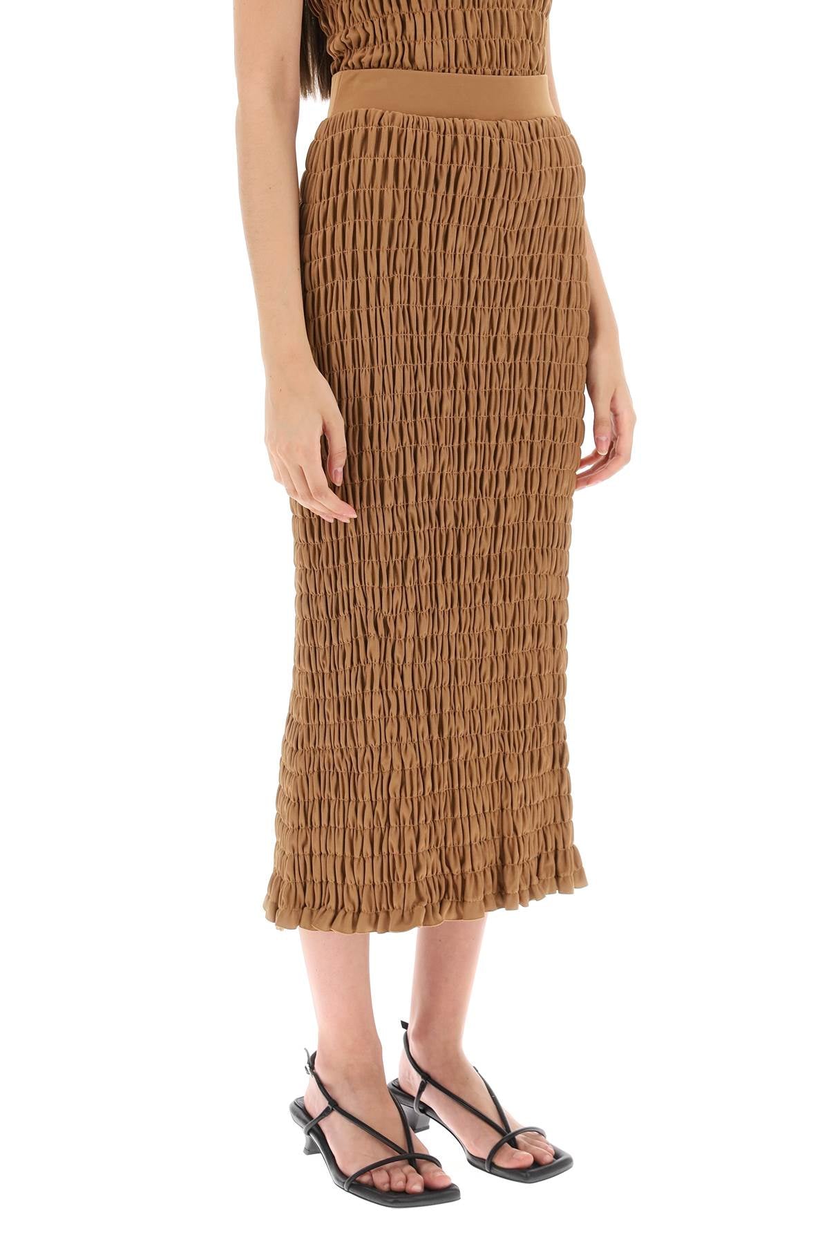 By Malene Birger 'Emla' Smocked Pencil Skirt   Brown