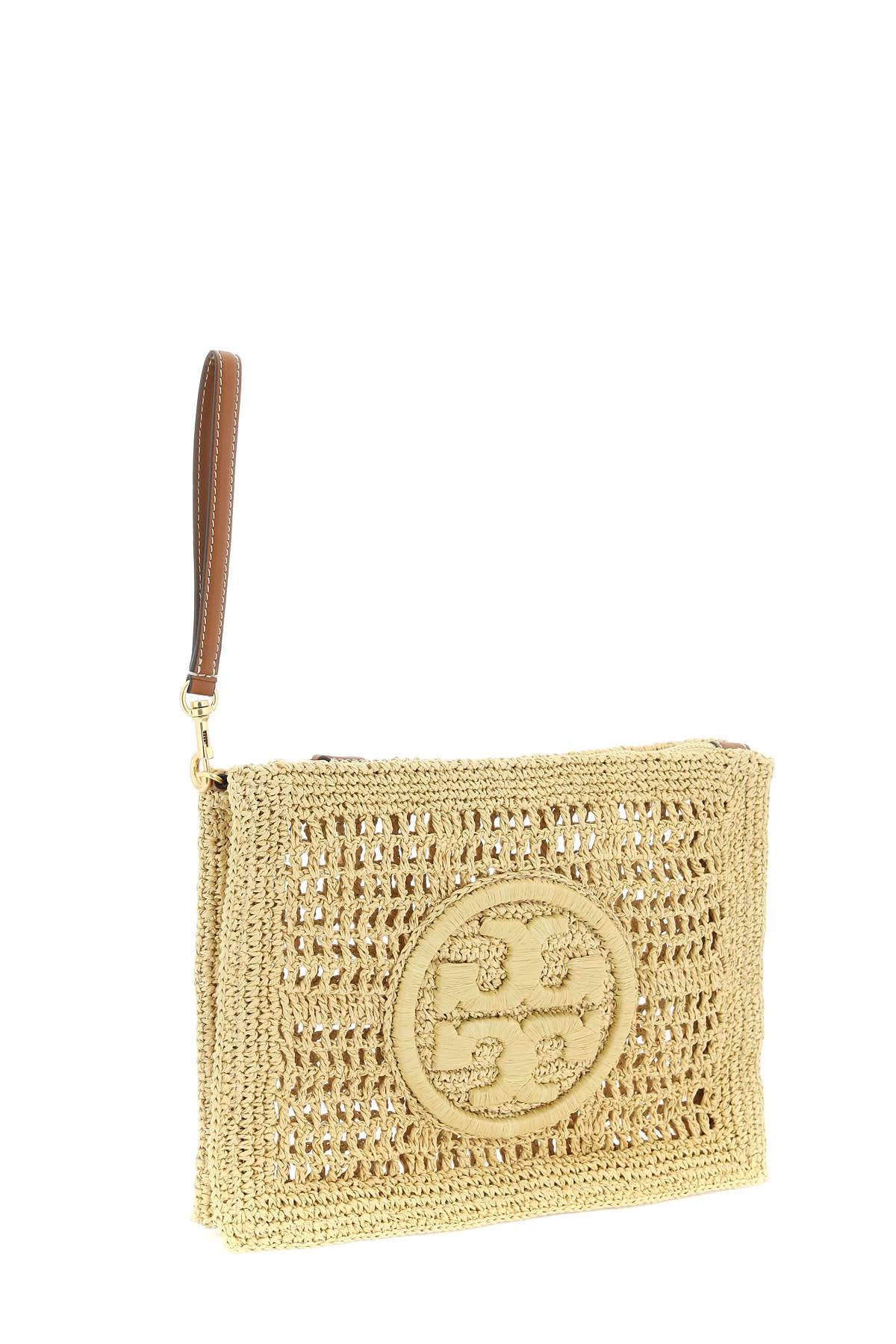 Tory Burch Ella Raffia Pouch   Neutral