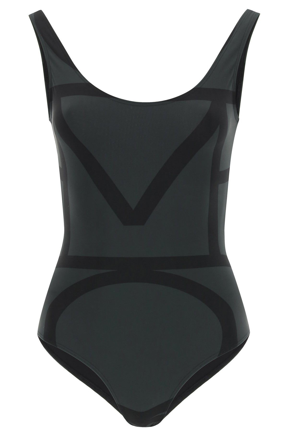 Toteme One Piece Monogram Swimsuit   Black