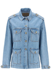 Blaze Milano Nariida Maya Safari Jacket In Denim   Light Blue