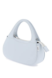 Coperni Swipe Micro Baguette Bag In Shiny Leather   Light Blue