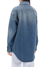 Closed Denim Overshirt Made Of Recycled Cotton Blend   Blue