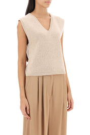 By Malene Birger Tamine Cropped Vest   Beige