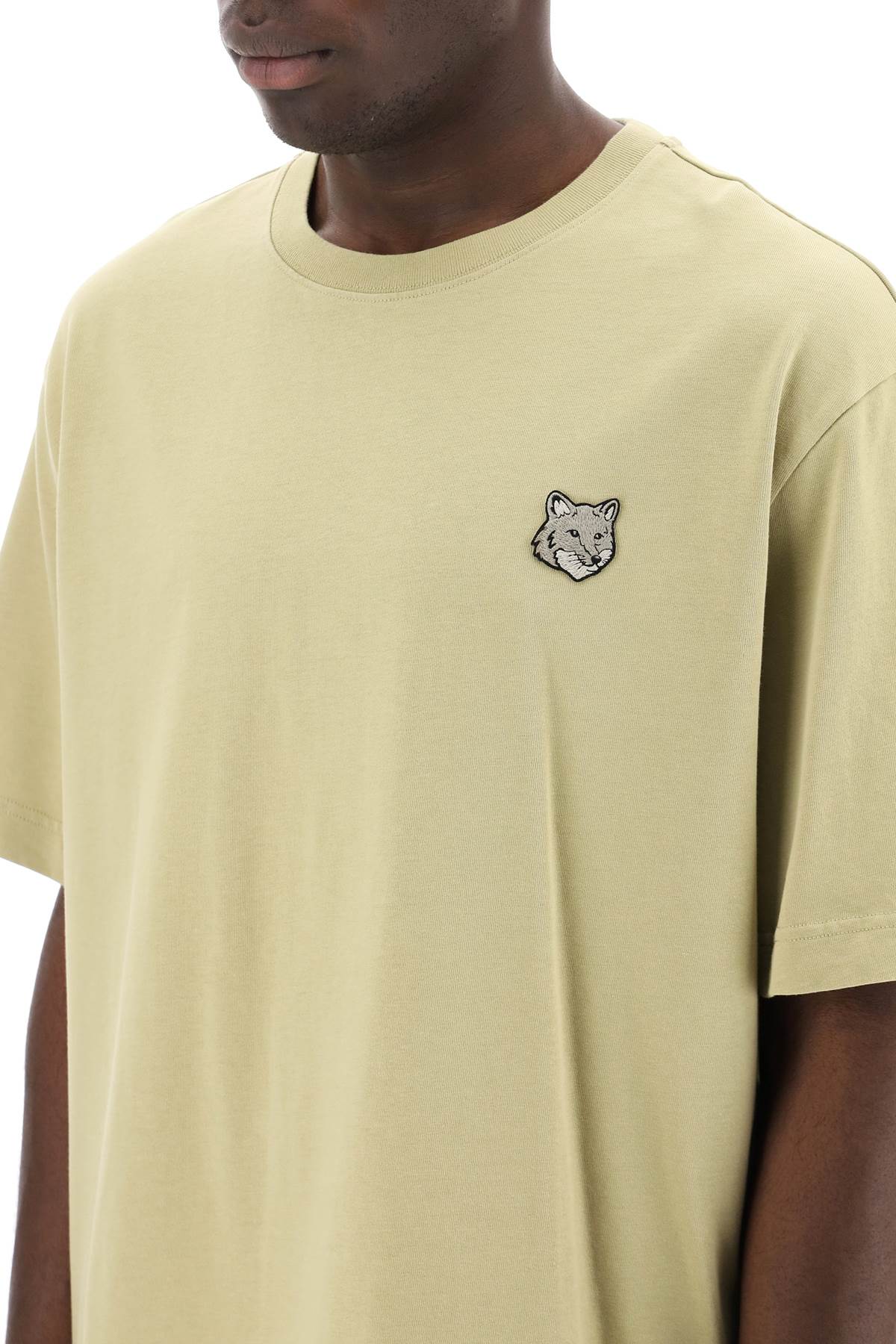 Maison Kitsune Replace With Double Quotebold Fox Head Patch T Shirtreplace With Double Quote   Khaki