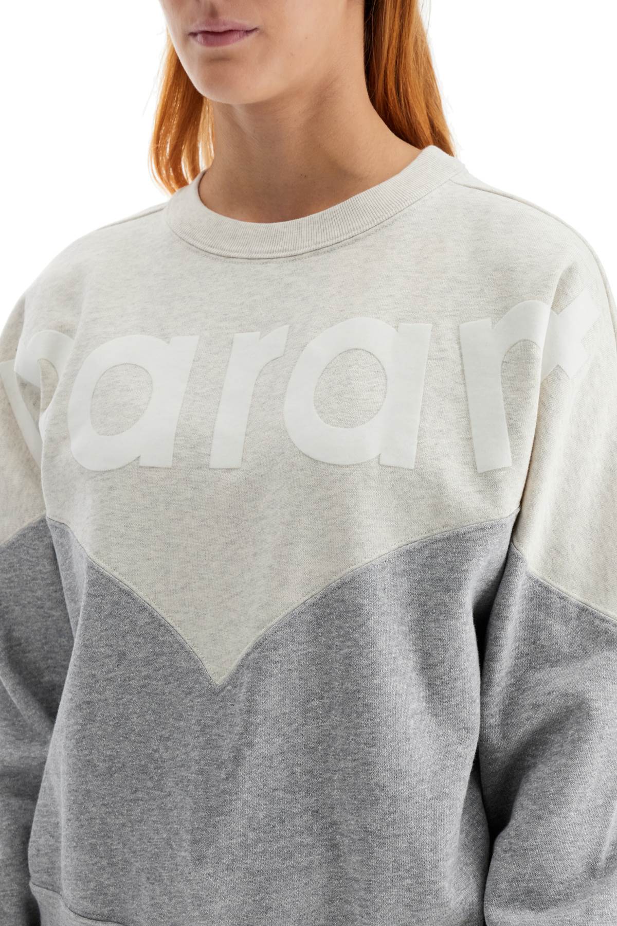 Isabel Marant Etoile Houston Sweatshirt With Flocked Logo   Grey