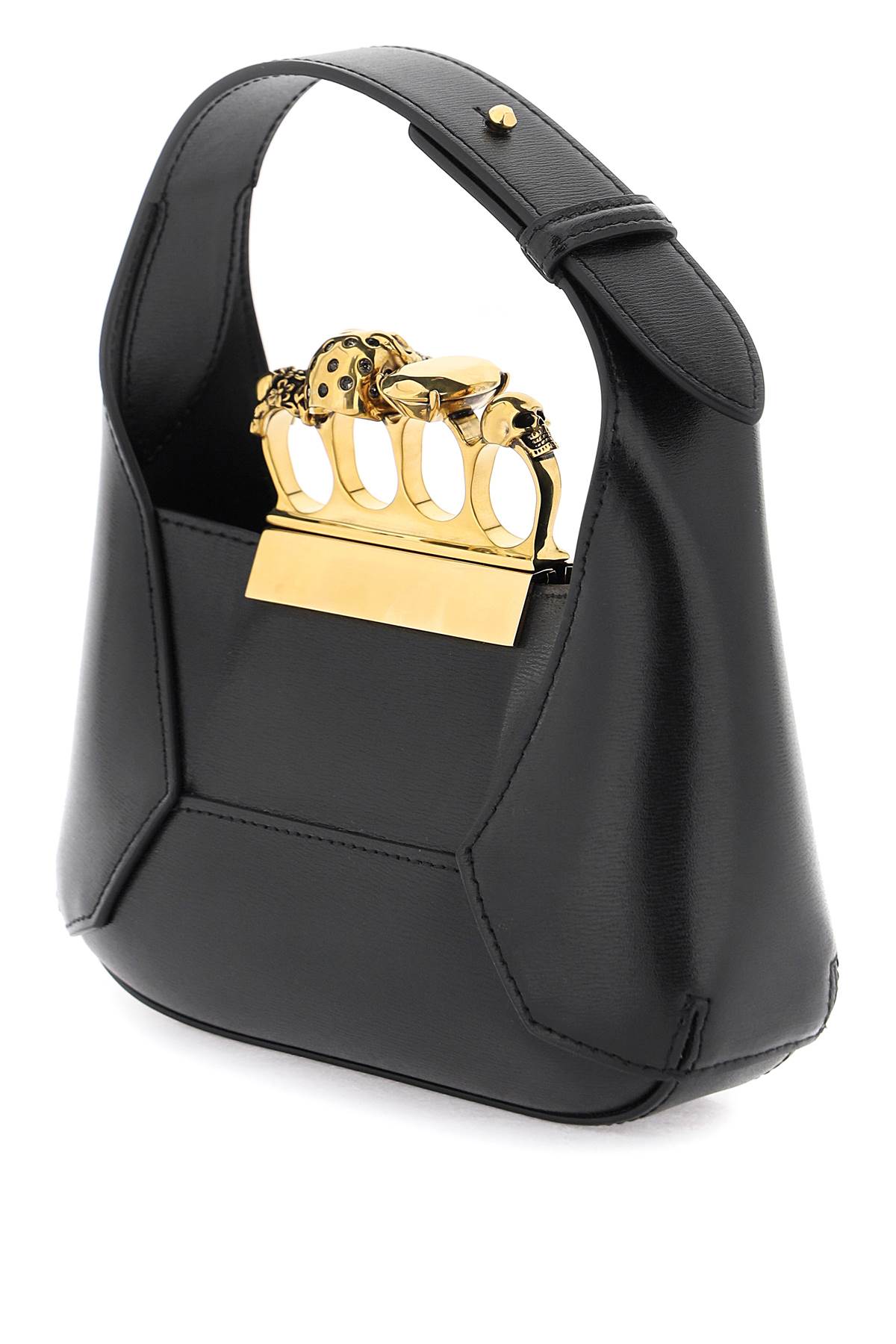 Alexander Mcqueen The Jewelled Hobo Mini Bag   Black