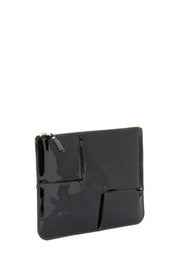 Comme Des Garcons Wallet Glossy Patent Leather   Black