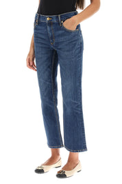 Tory Burch Cropped Flared Jeans   Blue