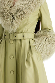 Saks Potts foxy leather and shearling long coat