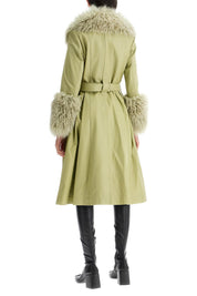 Saks Potts foxy leather and shearling long coat