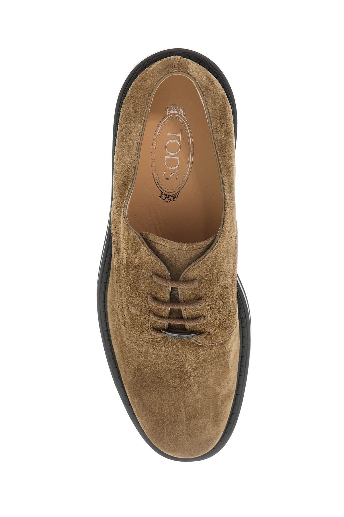 Tod's Suede Leather Lace Up Shoes   Brown