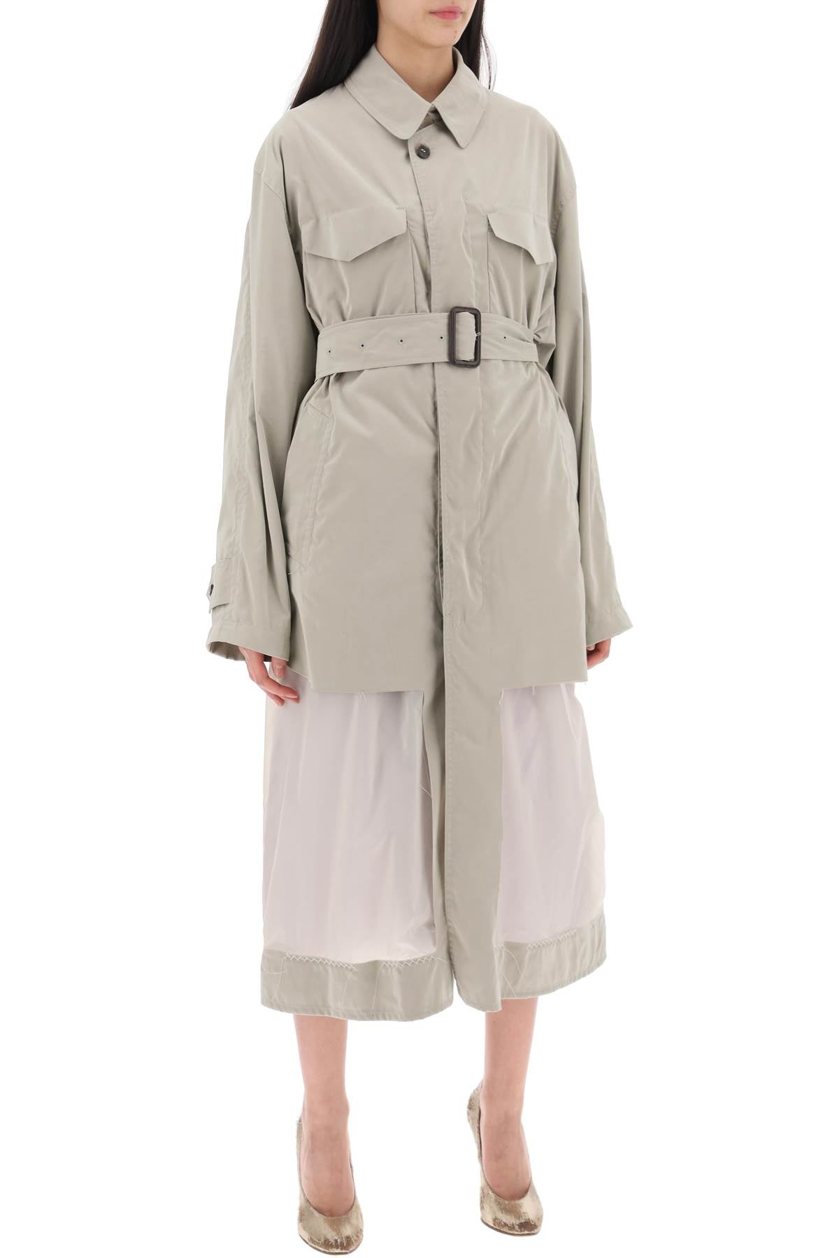 Maison Margiela Reversible Trench Coat With Déco   Neutral