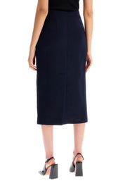 Alessandra Rich Replace With Double Quotevirgin Wool Midi Skirtreplace With Double Quote   Blue