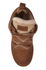 Ugg Lowmel Suede And Mesh Sneakers In Italian Leather   Brown