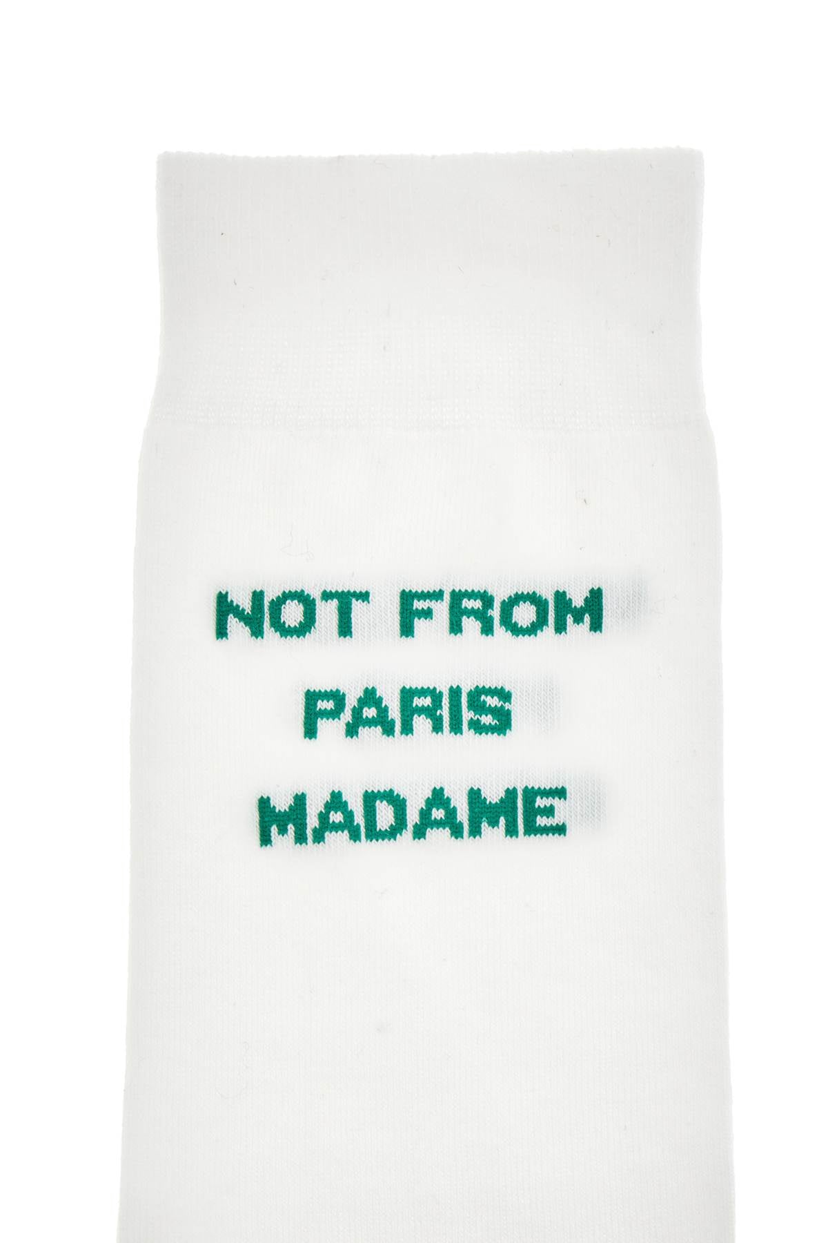 Drole De Monsieur 'La Chaussette Slogan' Socks   White