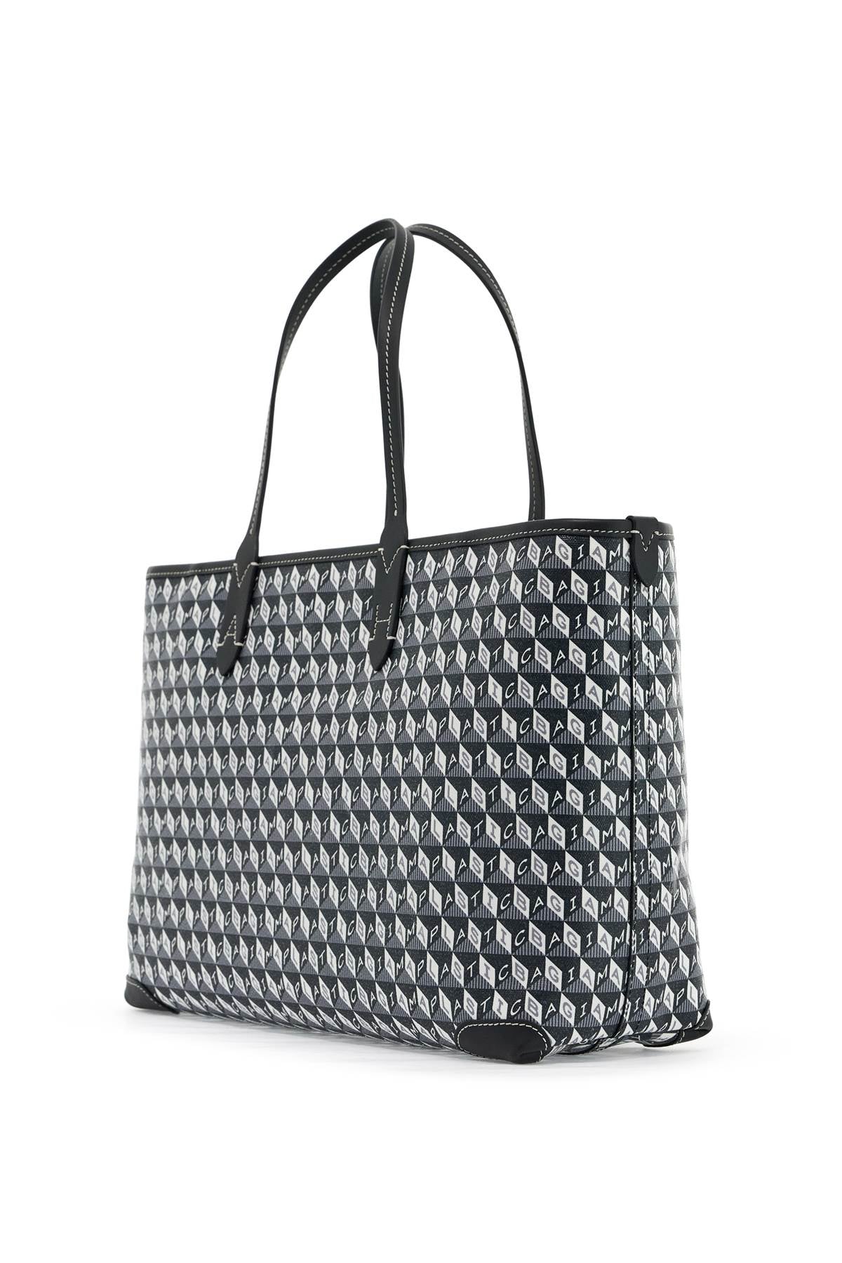 Anya Hindmarch I Am A Plastic Bag Zipped Motif Tote Bag   Grey