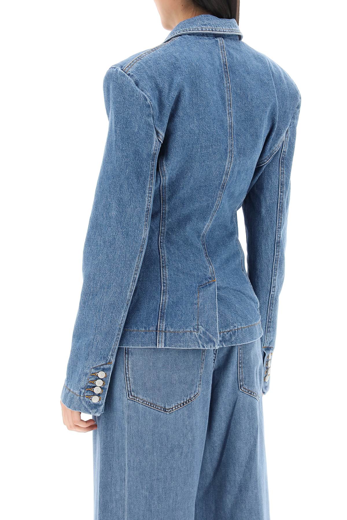 Magda Butrym Single Breasted Jacket In Denim   Blue