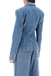 Magda Butrym Single Breasted Jacket In Denim   Blue