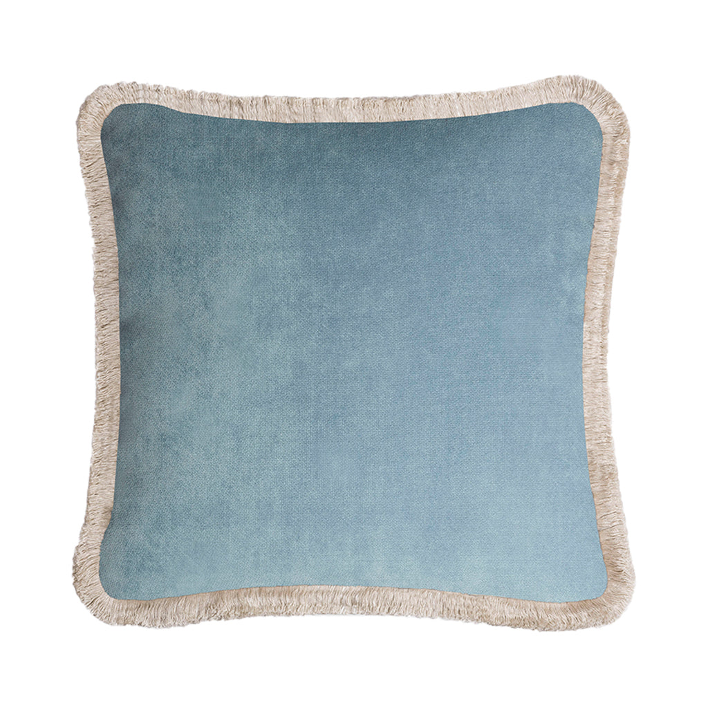 Steel Blue Velvet Square Cushion
