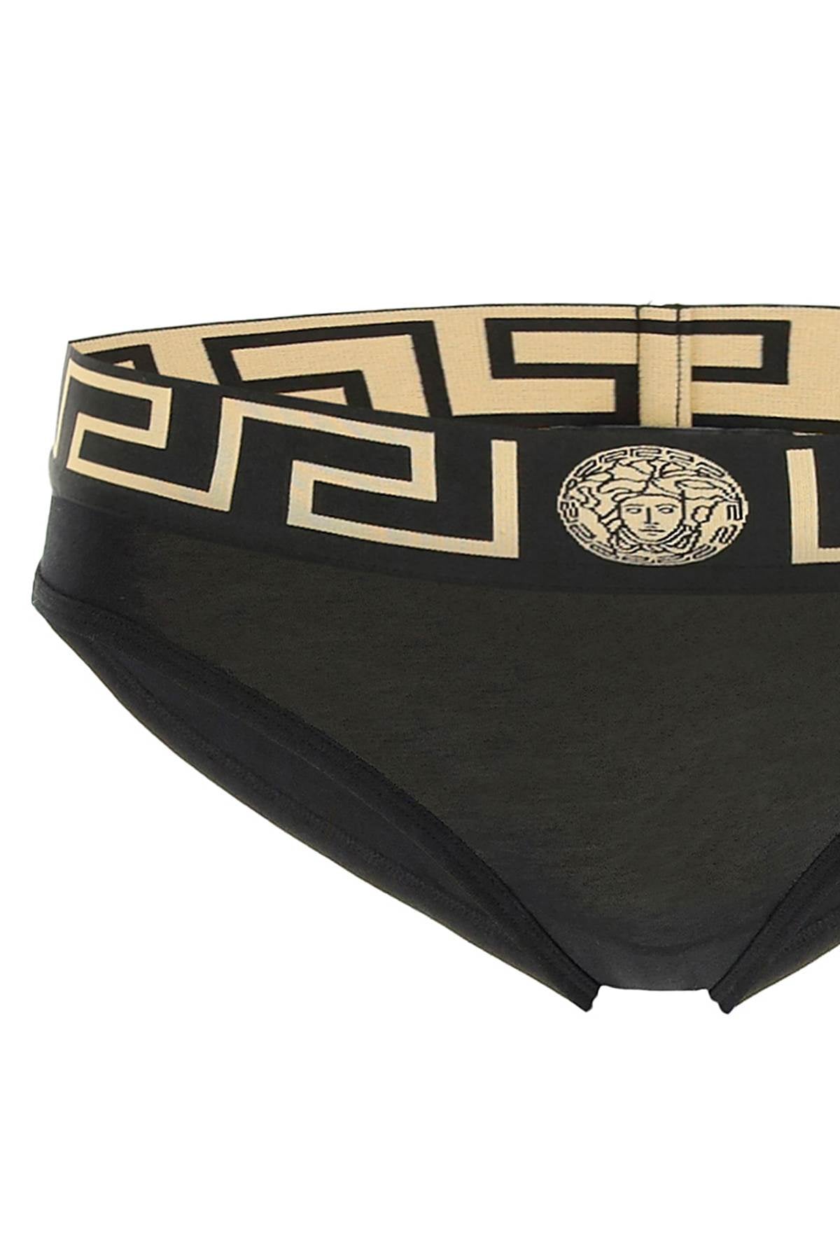 Versace Greca Border Briefs   Black