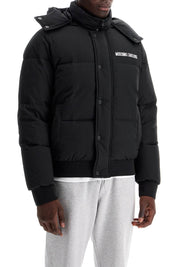 Moschino High Neck Down Jacket With Hood   Black