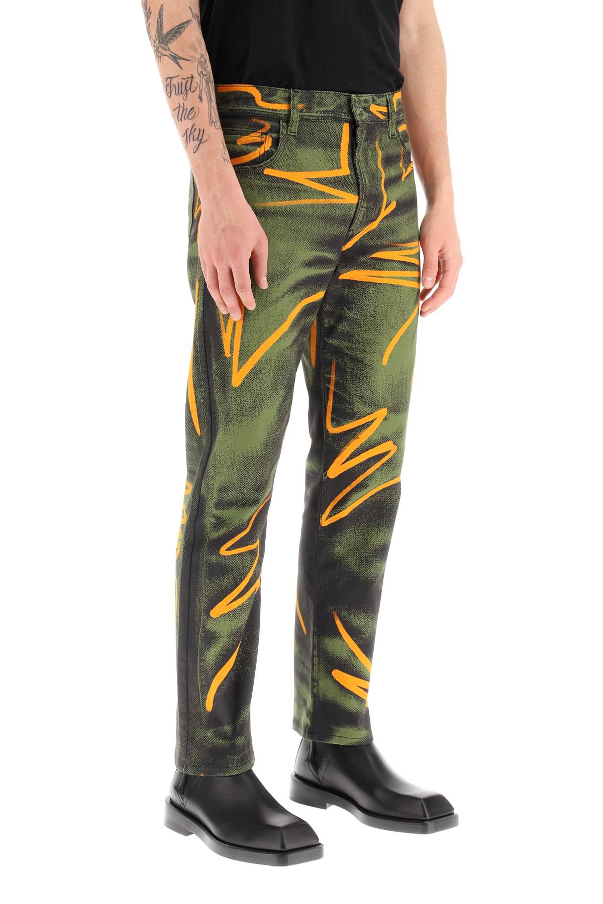 Moschino Shadows & Squiggles Cotton Pants   Green