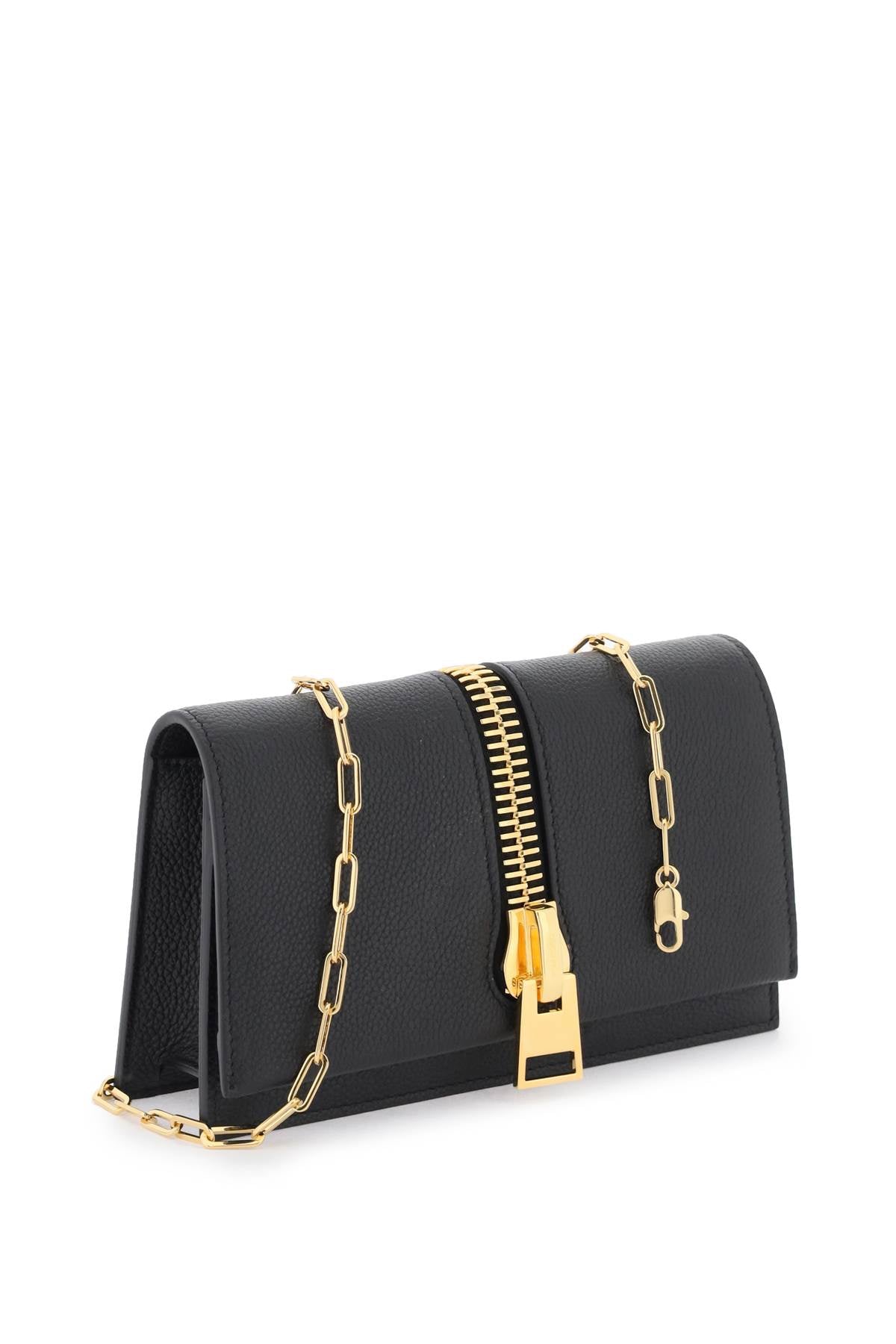 Tom Ford Leather Mini Clutch   Black