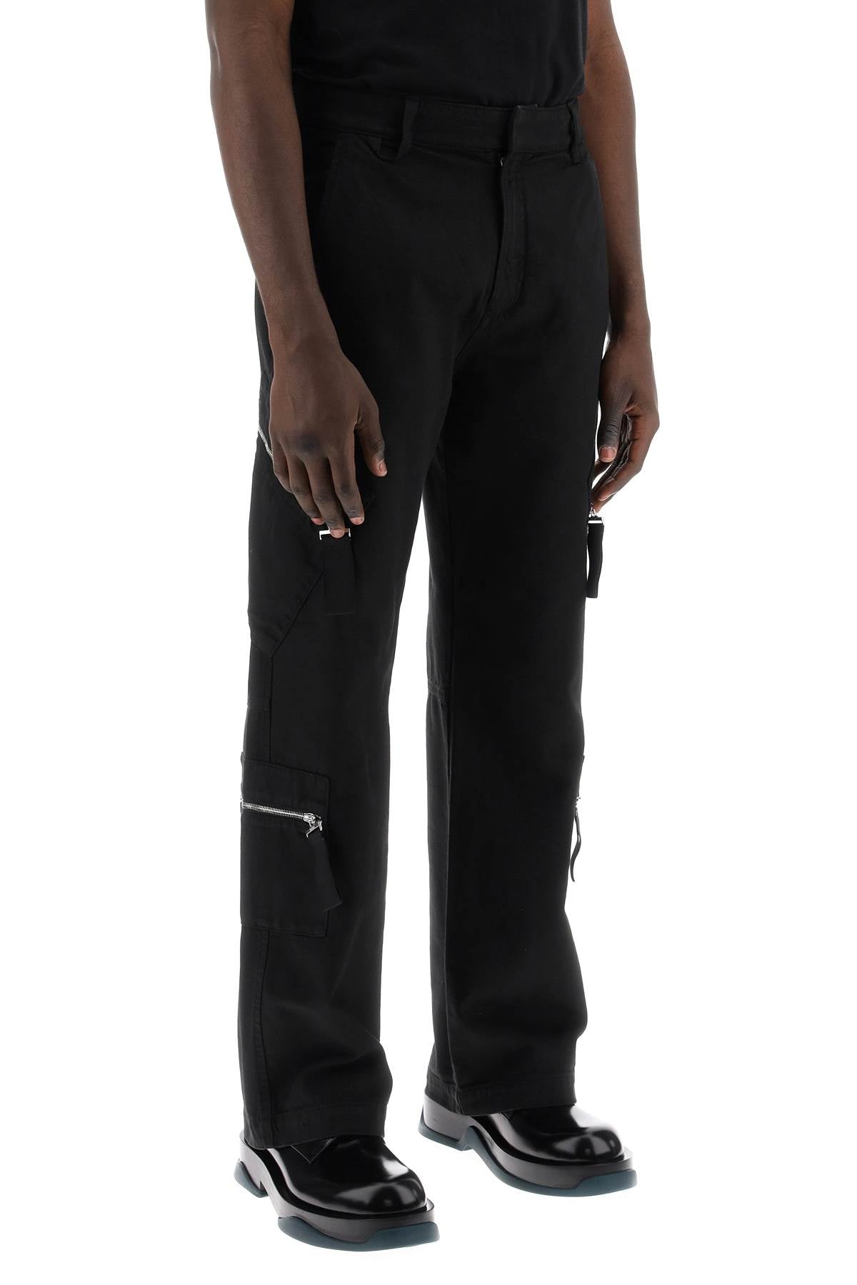 Jacquemus Brown Cargo Pants For Men   Black