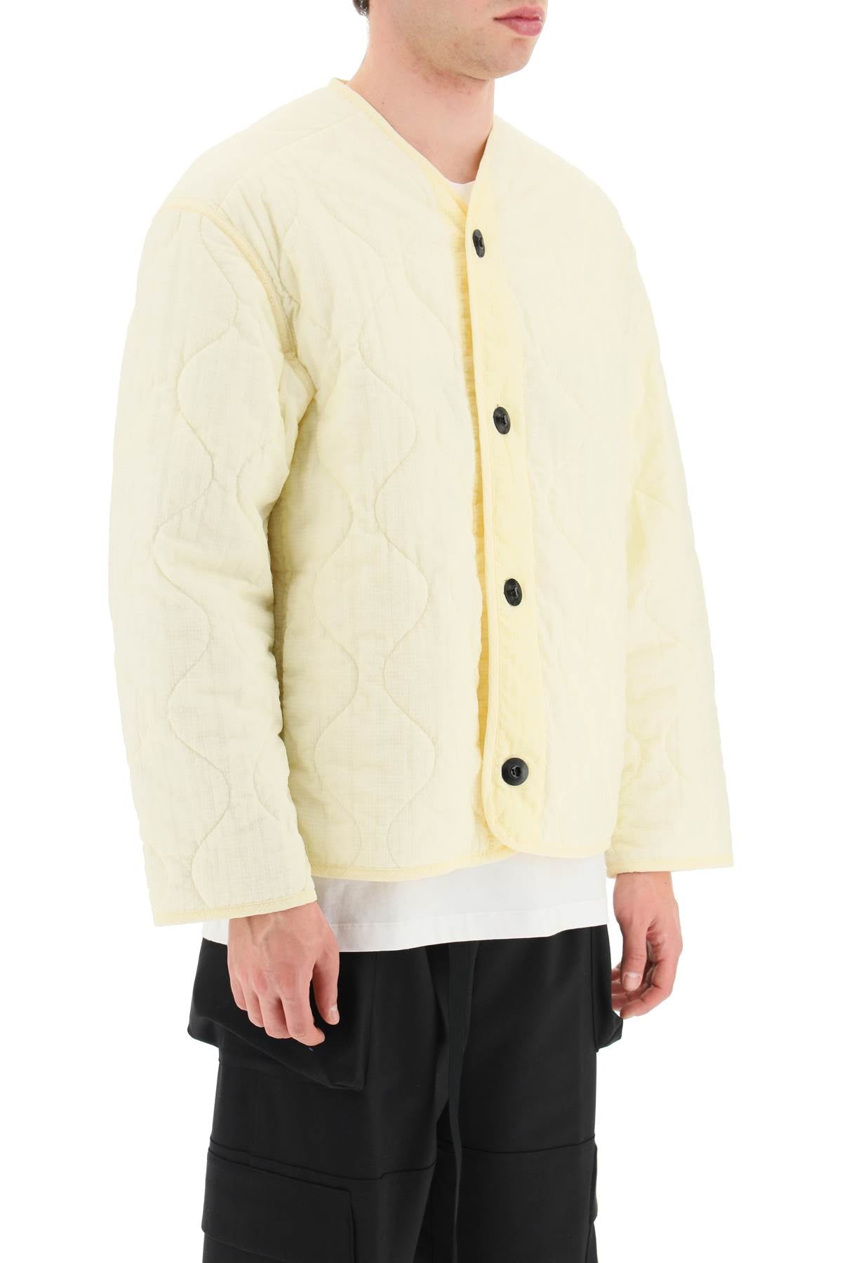 Oamc 'Combat Liner' Quilted Ripstop Jacket   White