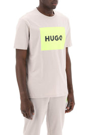 Hugo Dulive T Shirt With Logo Box   Beige