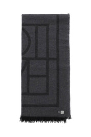 Toteme Cashmere Blend Monogram Scarf   Grey