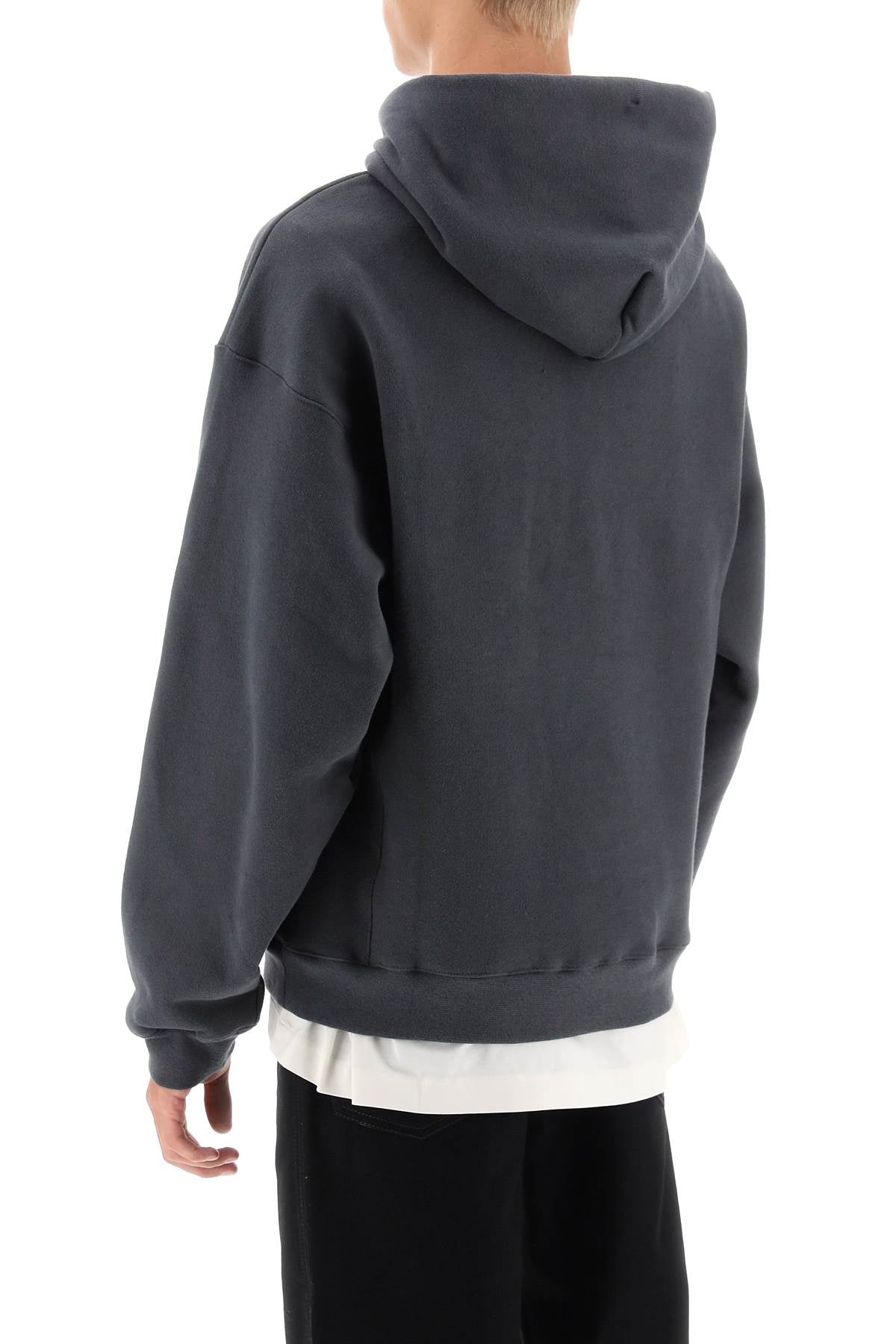 Lemaire Hoodie In Fleece Back Cotton   Grey