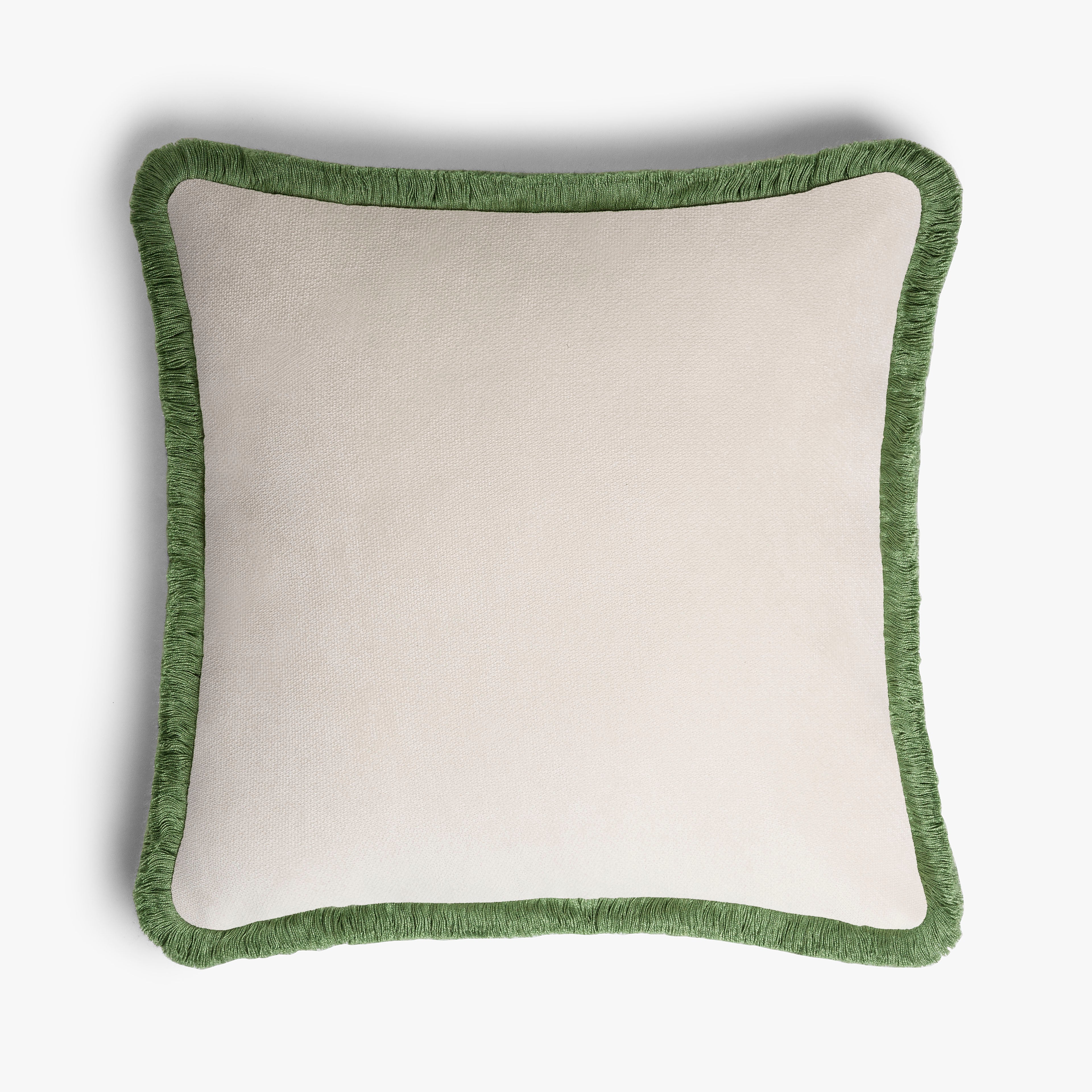 Olive Velvet Square Cushion by Lo Decor