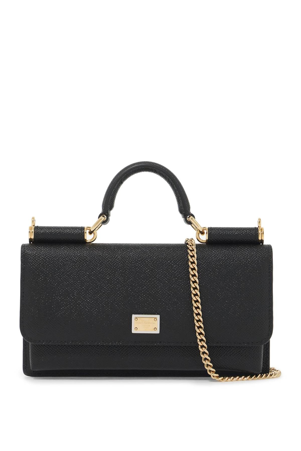 Dolce & Gabbana Mini Dauphine Leather Hand   Black