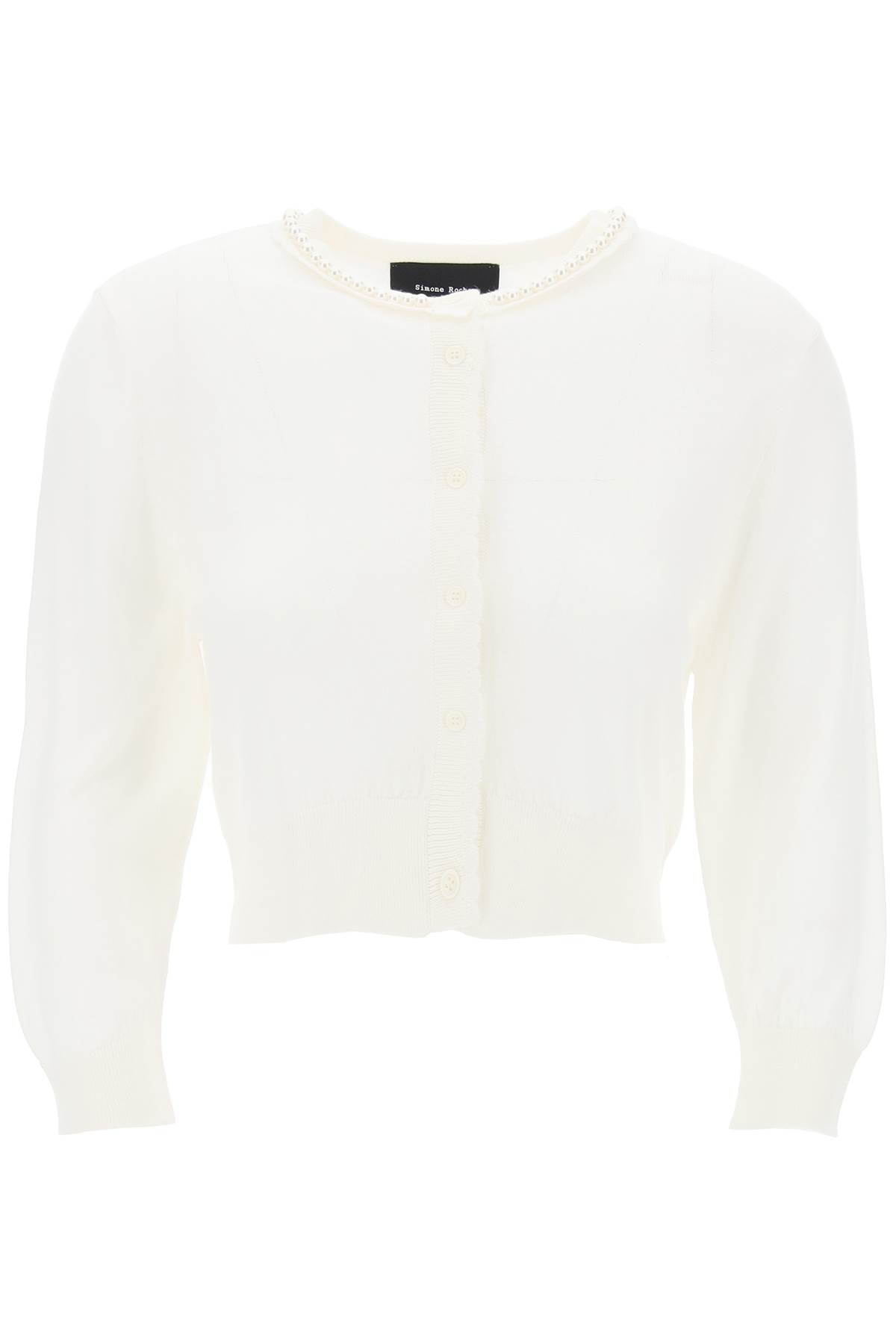 Simone Rocha "cropped Cardigan With Pearl   White