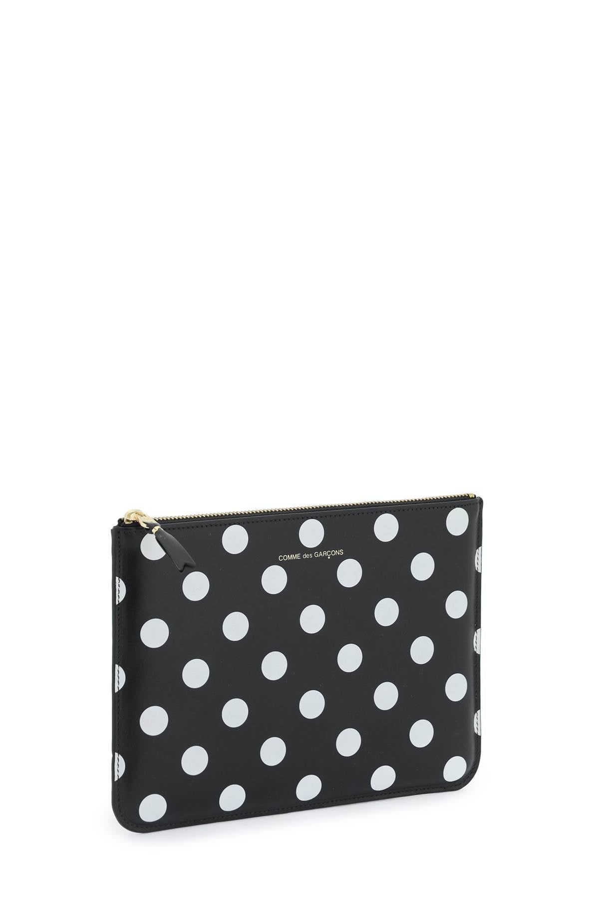 Comme Des Garcons Wallet Polka Dots Pouch   Black