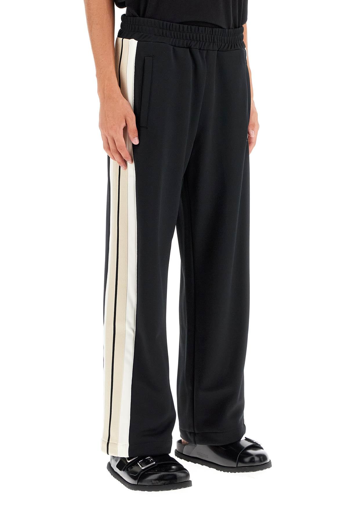 Palm Angels Contrast Band Joggers With Track In   Black