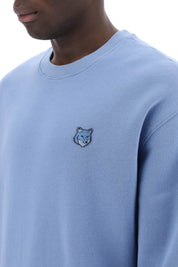 Maison Kitsune Replace With Double Quotebold Fox Head Crewneck Sweat   Blue