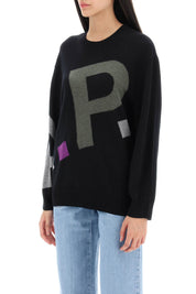 A.P.C. Sweater In Virgin Wool With Logo Pattern   Black