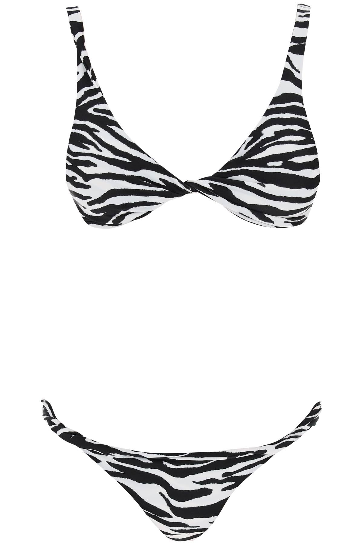 The Attico Animal Print Bikini Set In 8   White