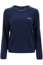 A.P.C. 'Albane' Crew Neck Cotton Sweater   Blue