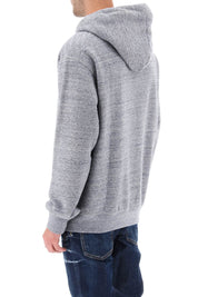 Dsquared2 Logo Print Melange Hoodie   Grey